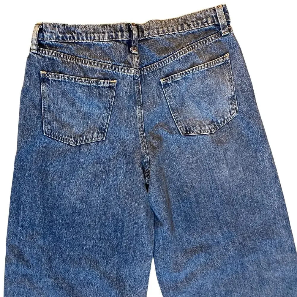 Gap Baggy Dani Jeans US 8/29 Regular Blue Dark Wash Denim Relaxed Fit NWOT 2025